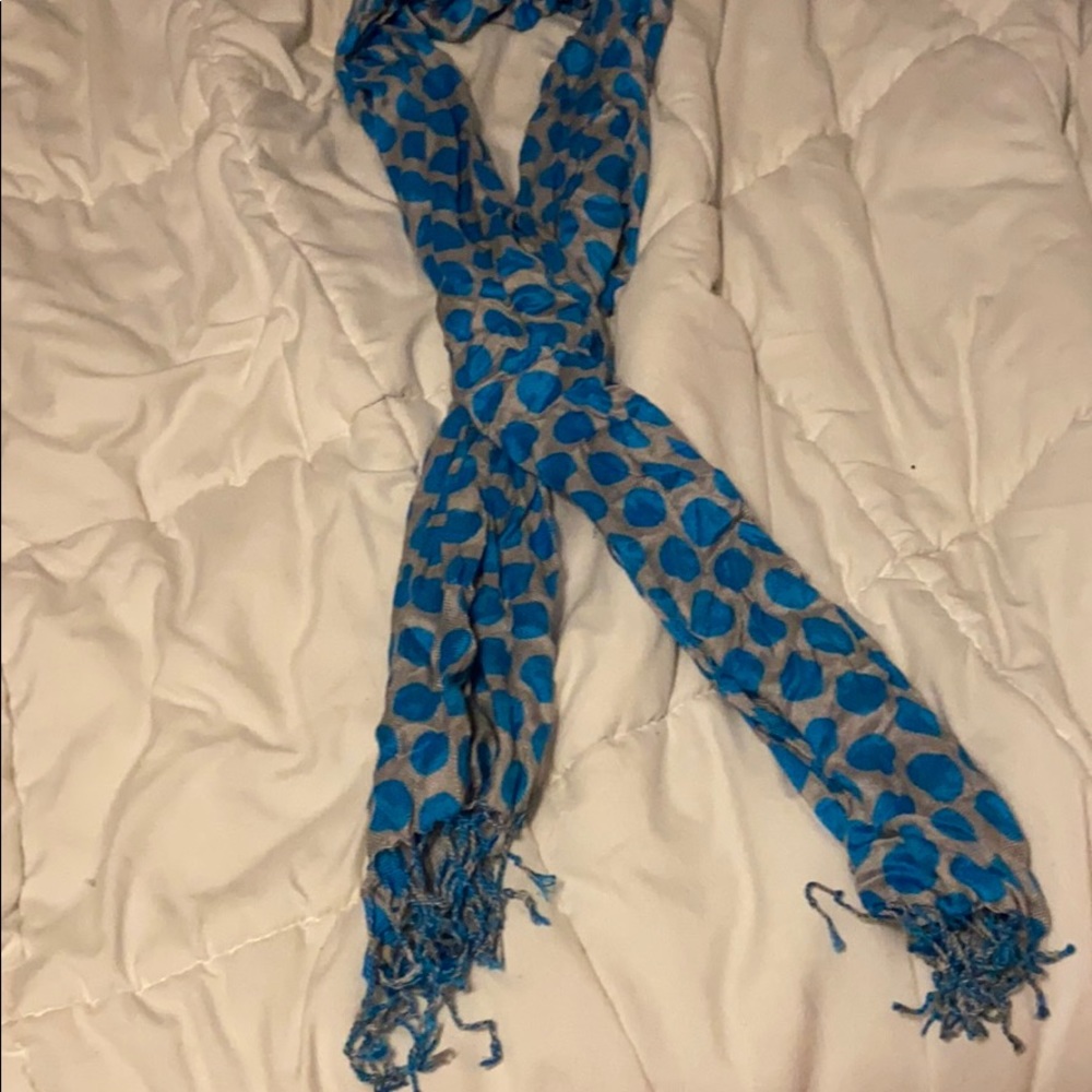 Gray Scarf with Polka Dots